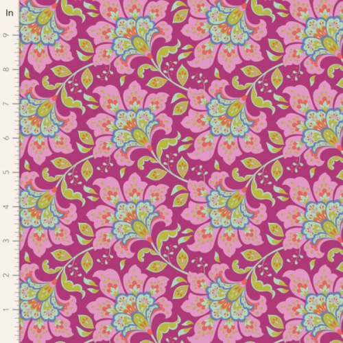 Tilda Patchwork Stoff Baumwolle - Bloomsville Flowermarket Plum